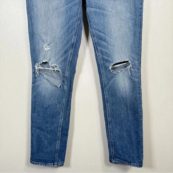 Paige Womens Size 27 Sarah Slim Destructed Ribbed Jeans - Picture 7 of 16